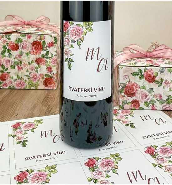 Etiketa na svatební víno - ETV2183
