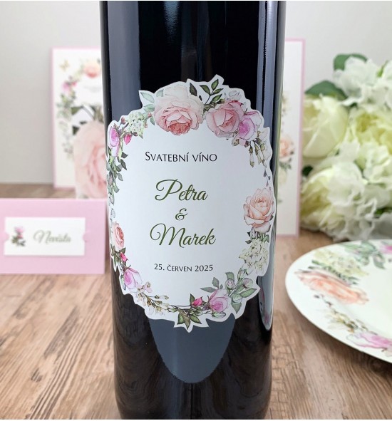 Etiketa na svatební víno - ETV2172