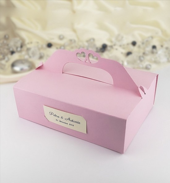 Růžová svatební krabička K105